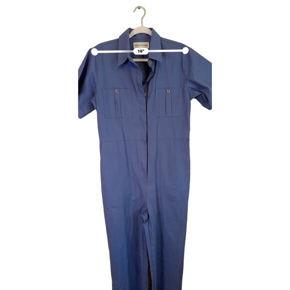MARA HOFFMAN Kailyn Recycled Cotton Utility Jumpsuit - Blue size small - Picture 4 of 15